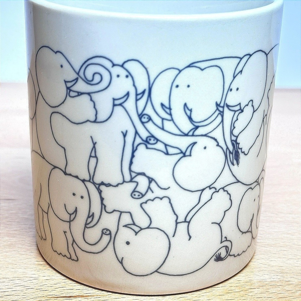Elephant Orgy Taylor‎ & Ng  Mug Vintage 1979 Japan Naughty Whimsical AOP Collect